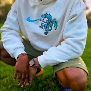Blue Eyes White Dragon Embroidered Hoodie